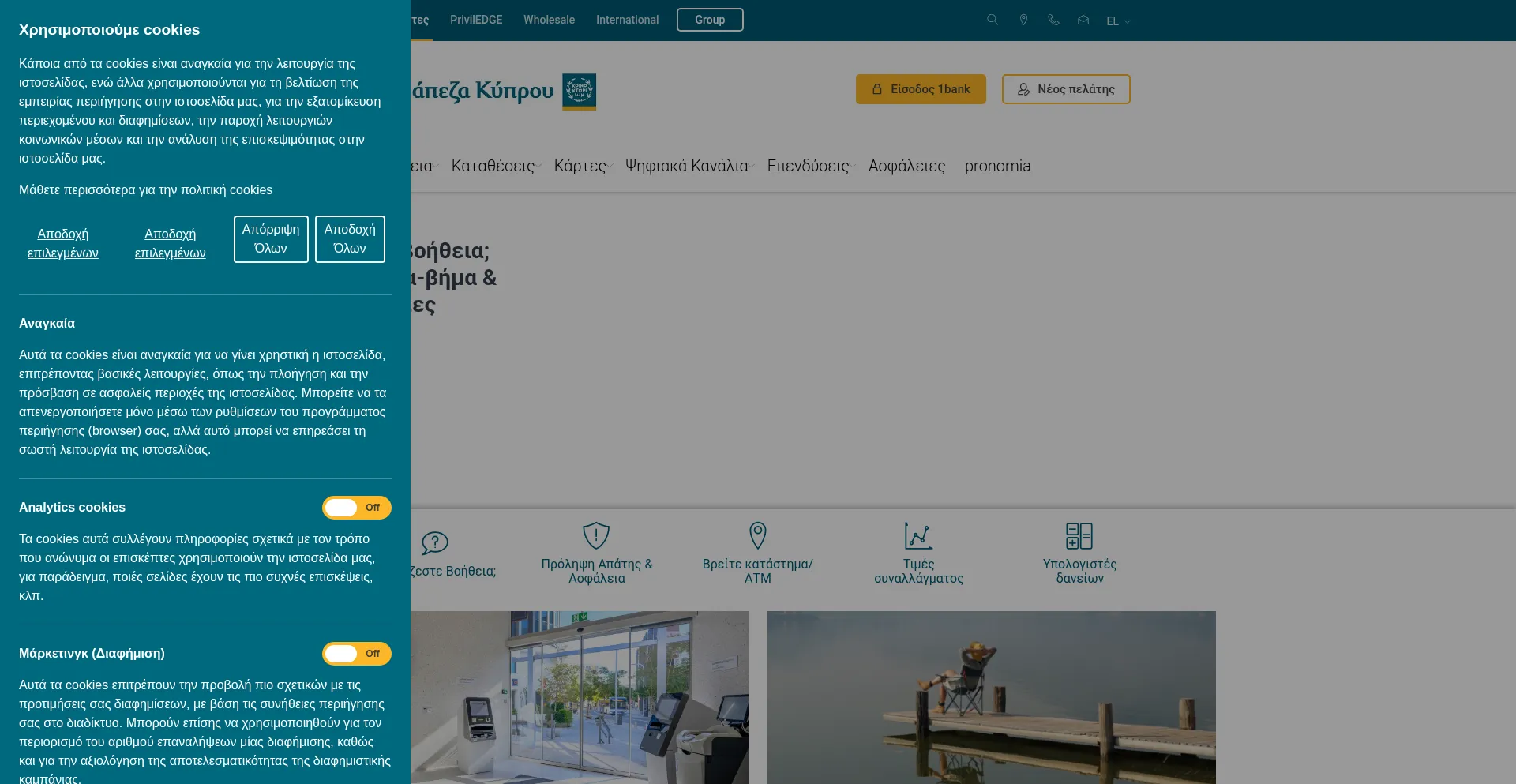 Website screenshot of Bankofcyprus.com