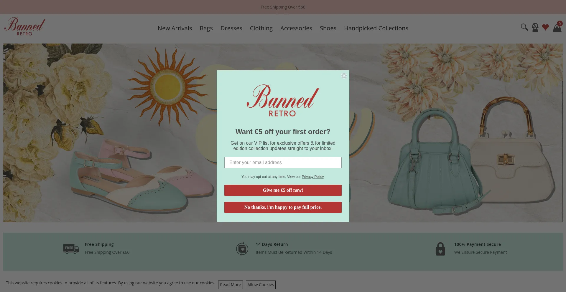 Website screenshot of Bannedretro.eu