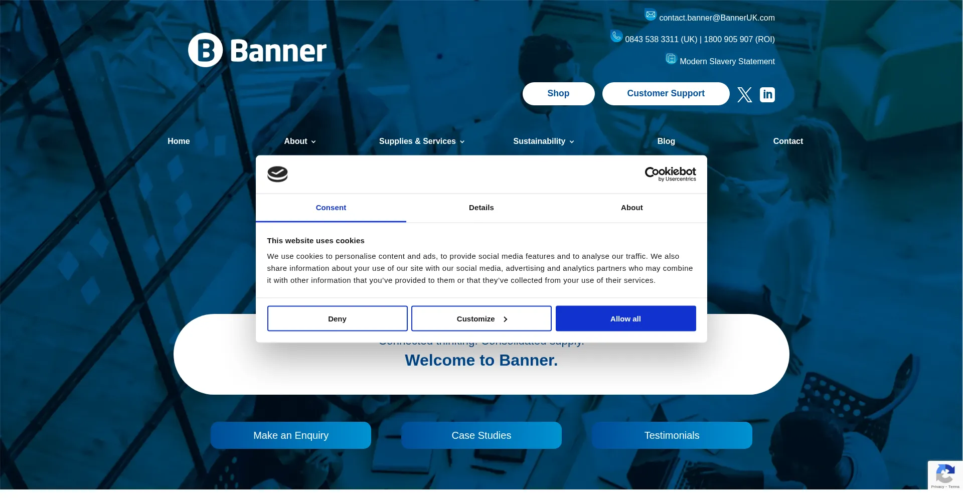 Website screenshot of Banneruk.com