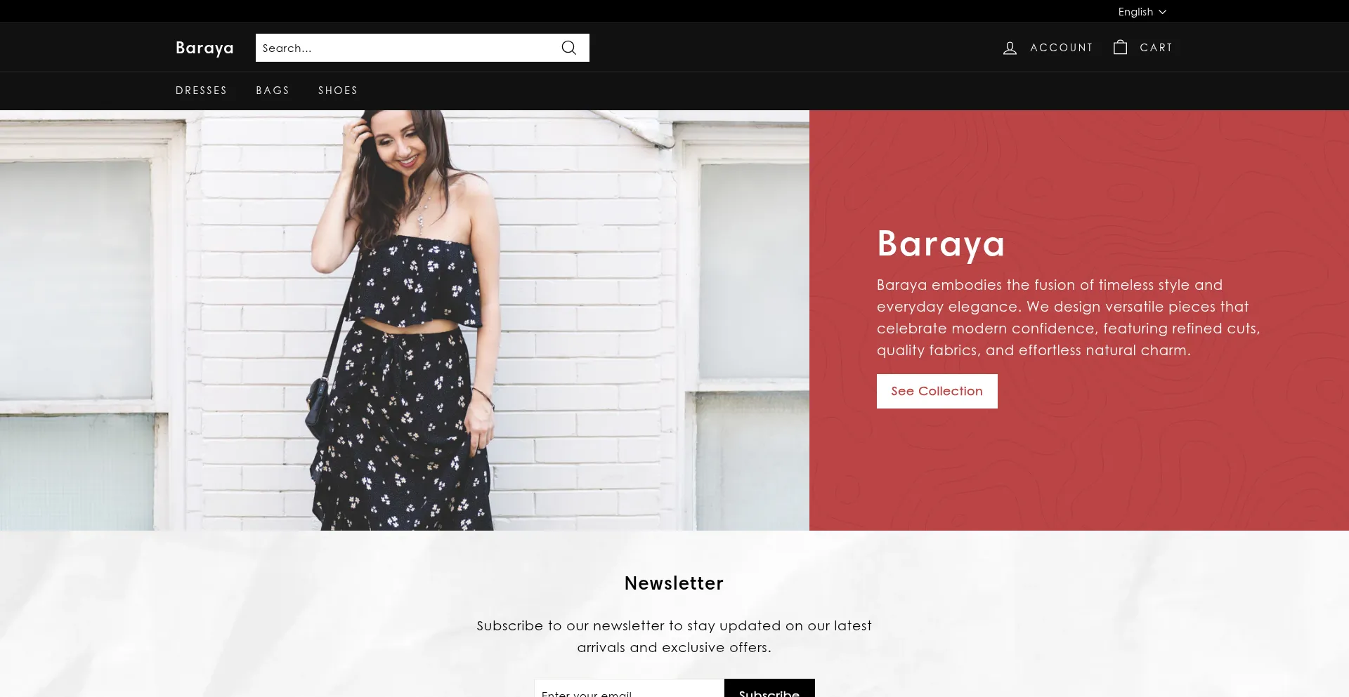 Website screenshot of Barayaboutique.com