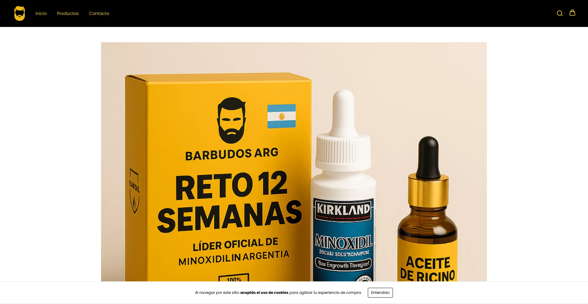 Website screenshot of Barbudosar.mitiendanube.com