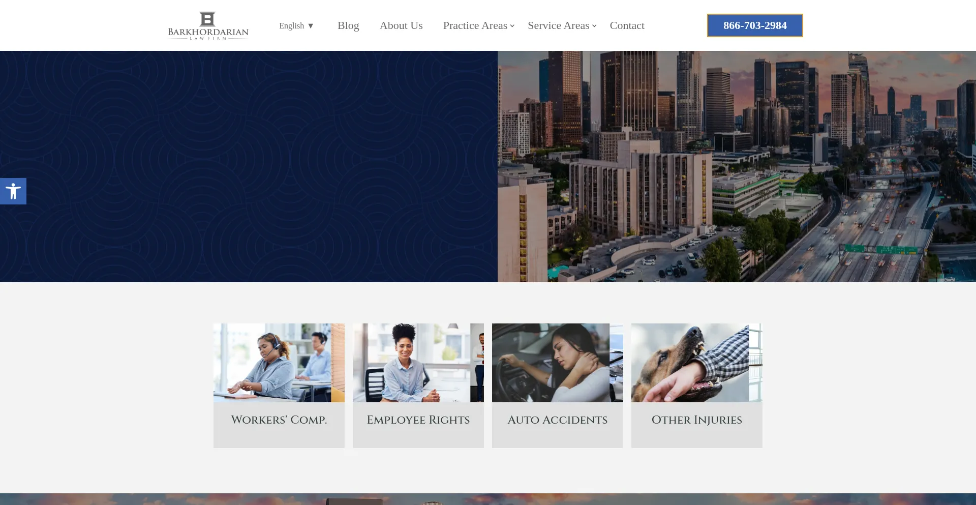 Website screenshot of Barklawfirm.com
