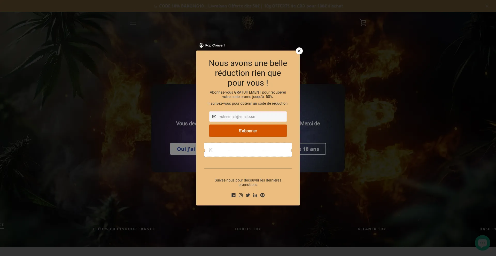 Website screenshot of Barongcbd.com
