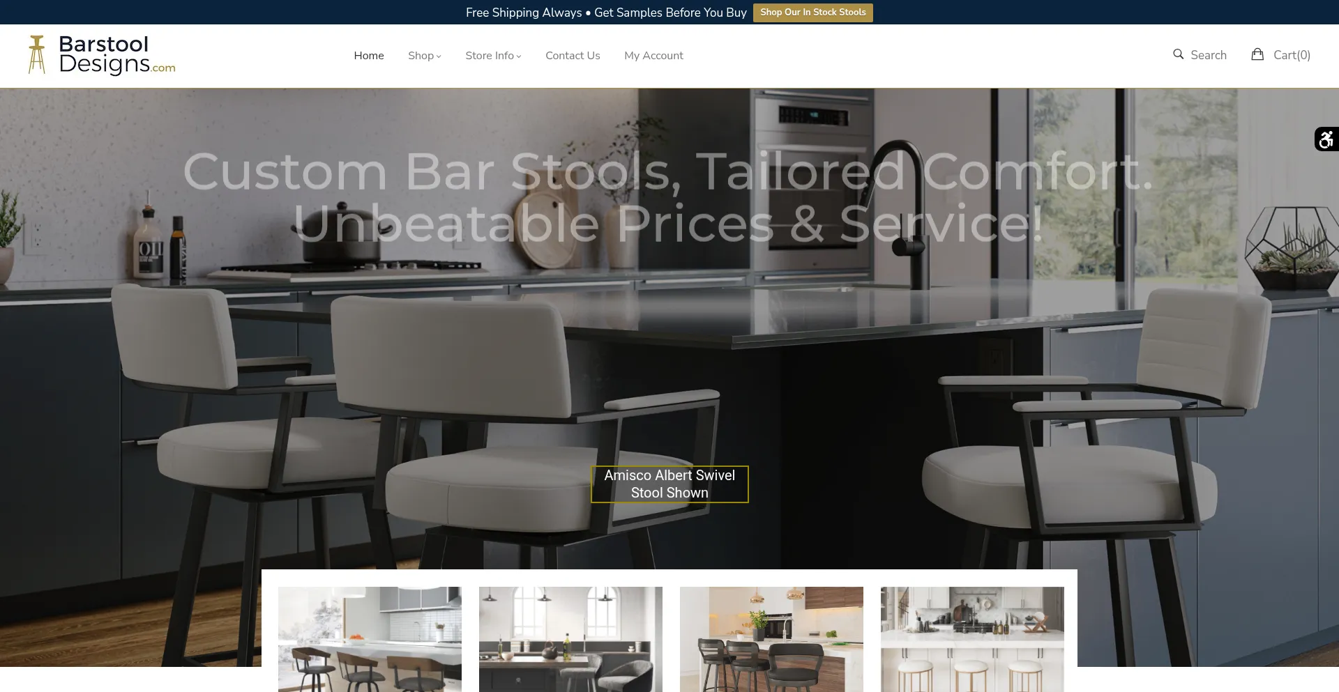 Website screenshot of Barstooldesigns.com
