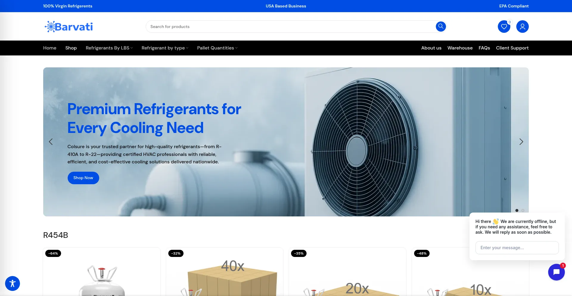 Website screenshot of Barvati.com