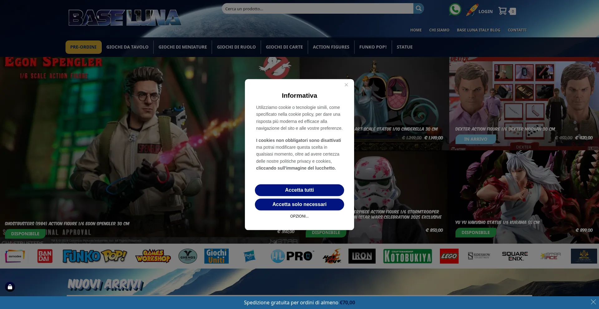 Website screenshot of Baselunaitaly.it