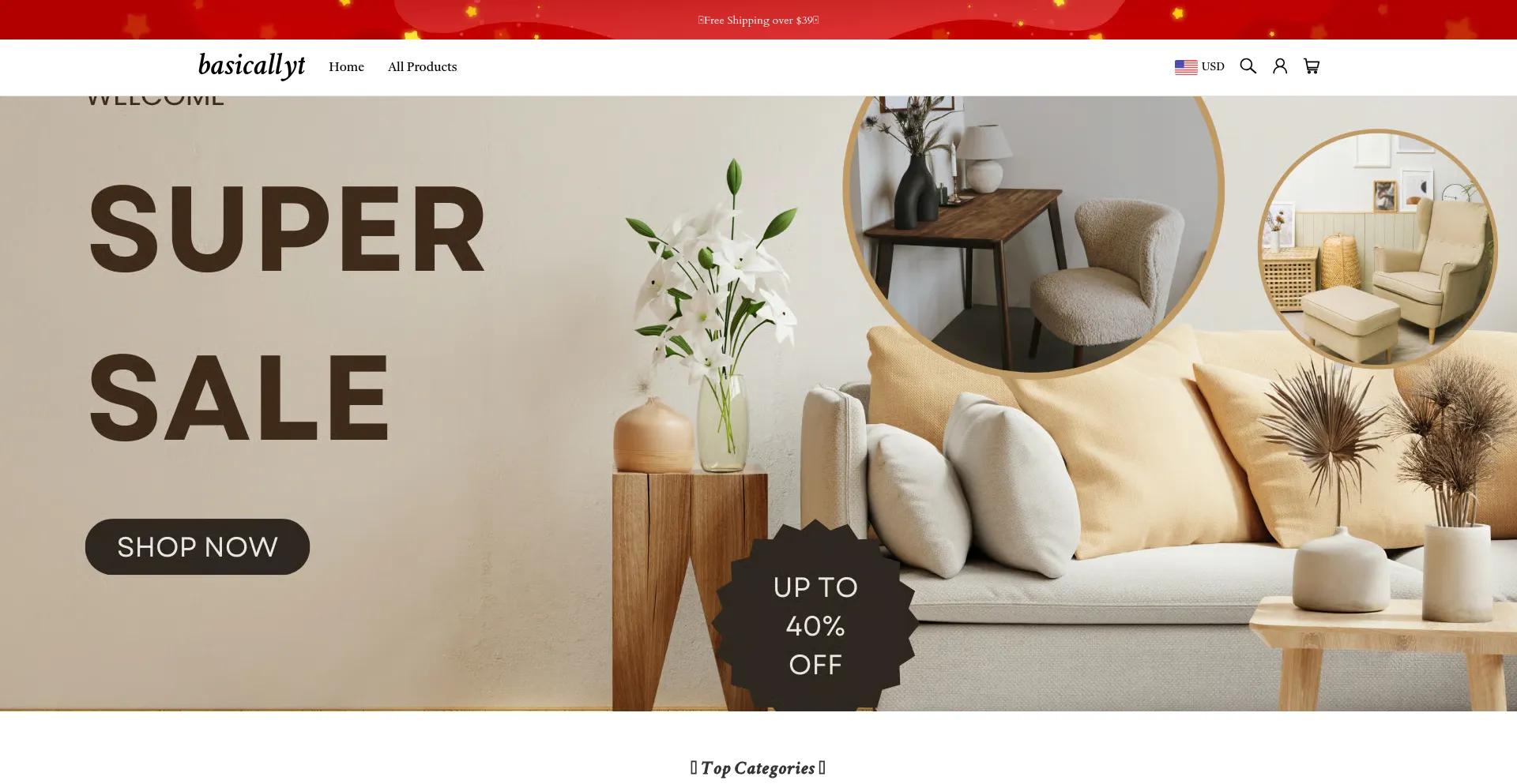 Website screenshot of Basicallyt.com