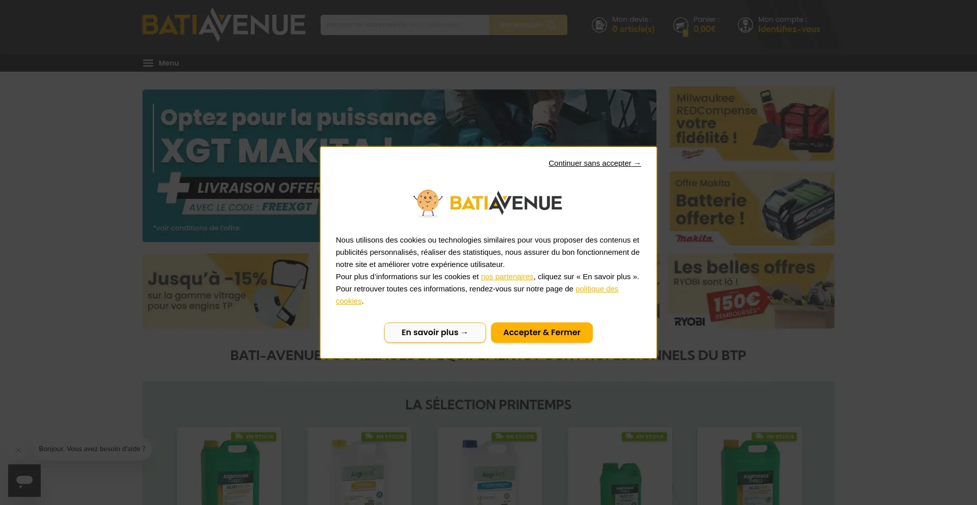 Website screenshot of Bati-avenue.com
