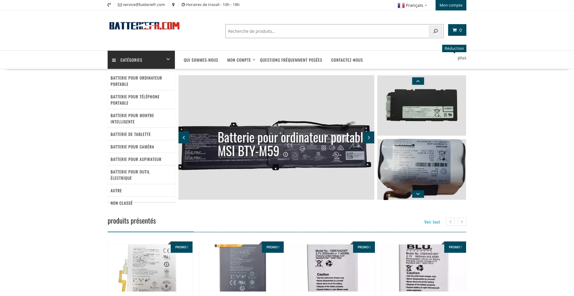Website screenshot of Batteriefr.com