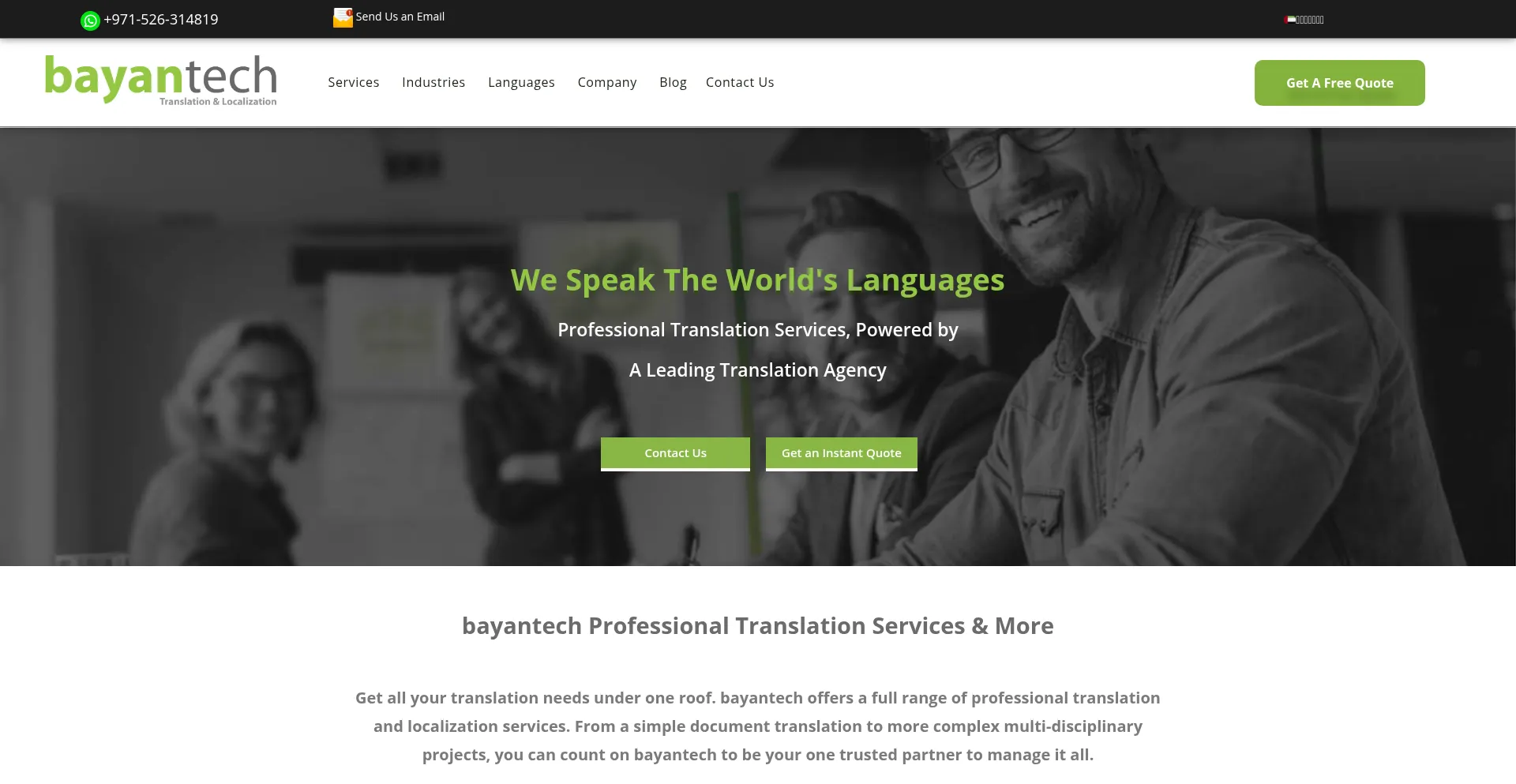 Website screenshot of Bayan-tech.com
