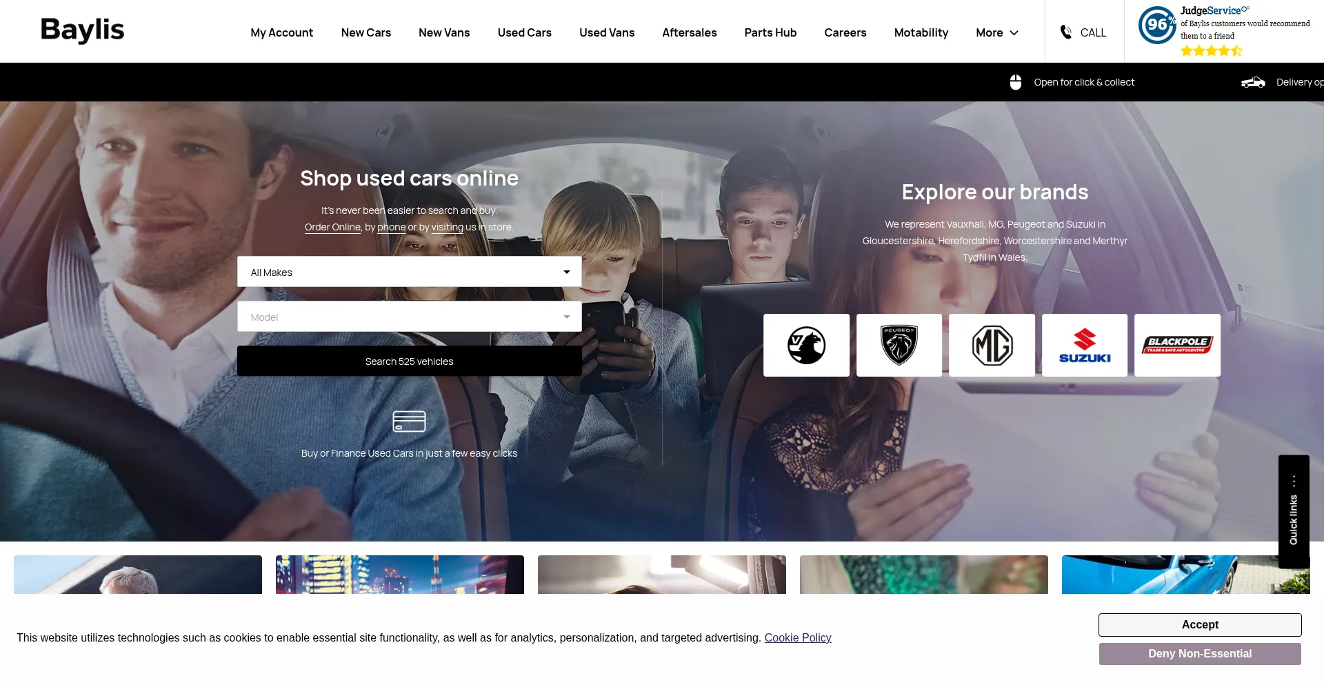 Website screenshot of Baylisvauxhall.co.uk