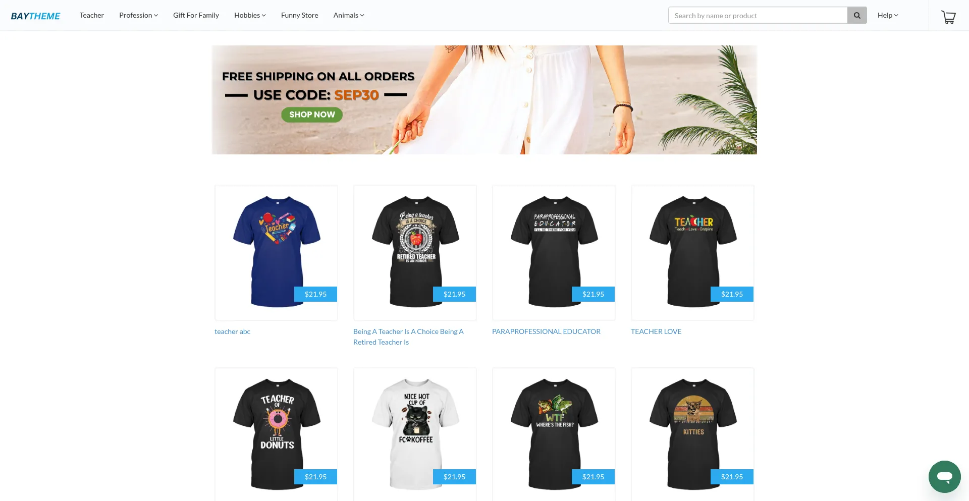 Website screenshot of Baytheme.com