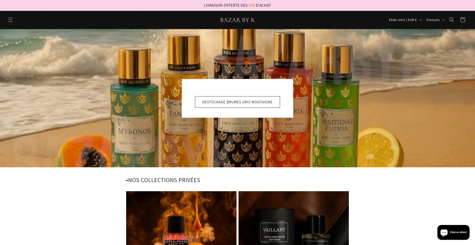Website screenshot of Bazarbyk.fr