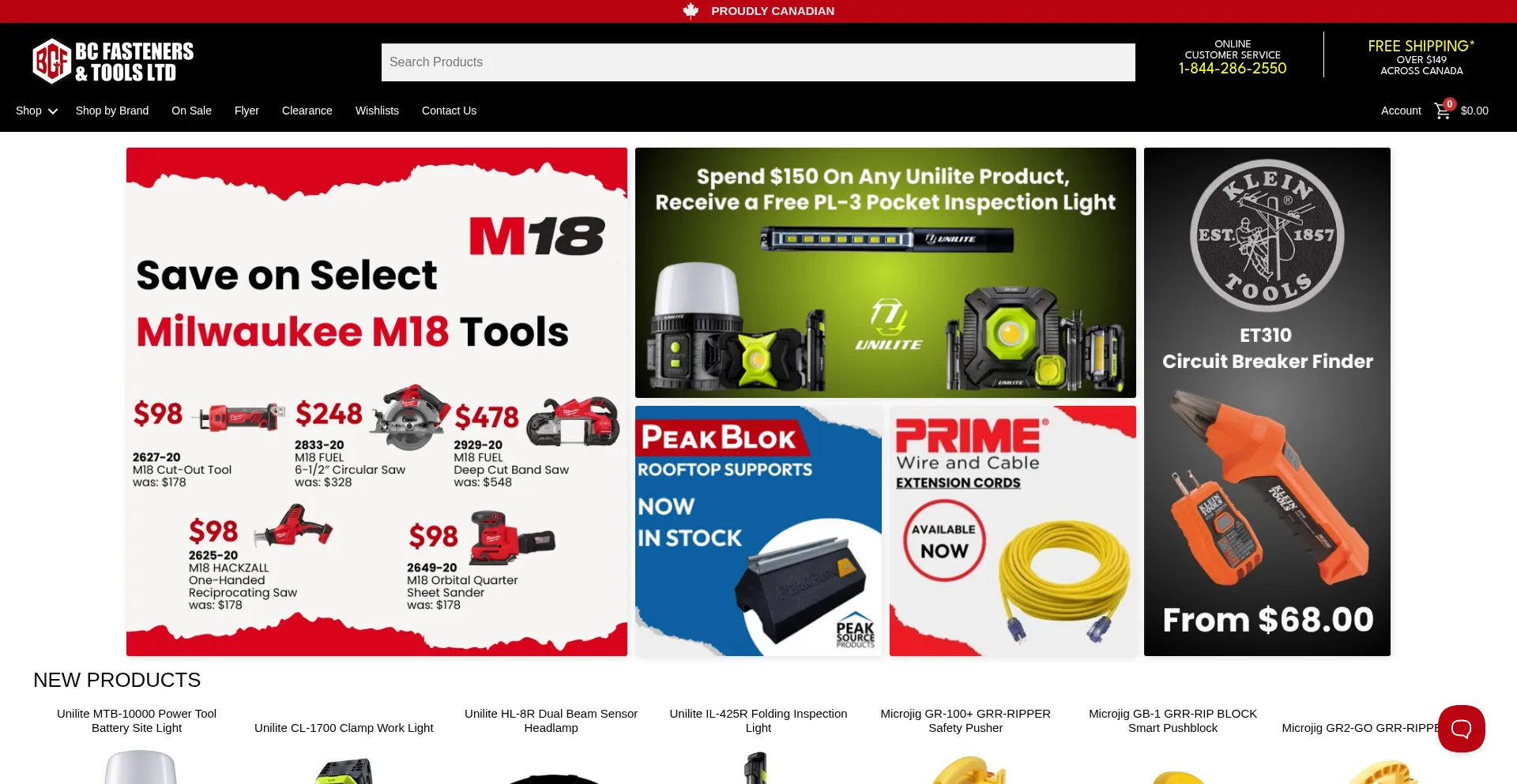 Website screenshot of Bcfasteners.com
