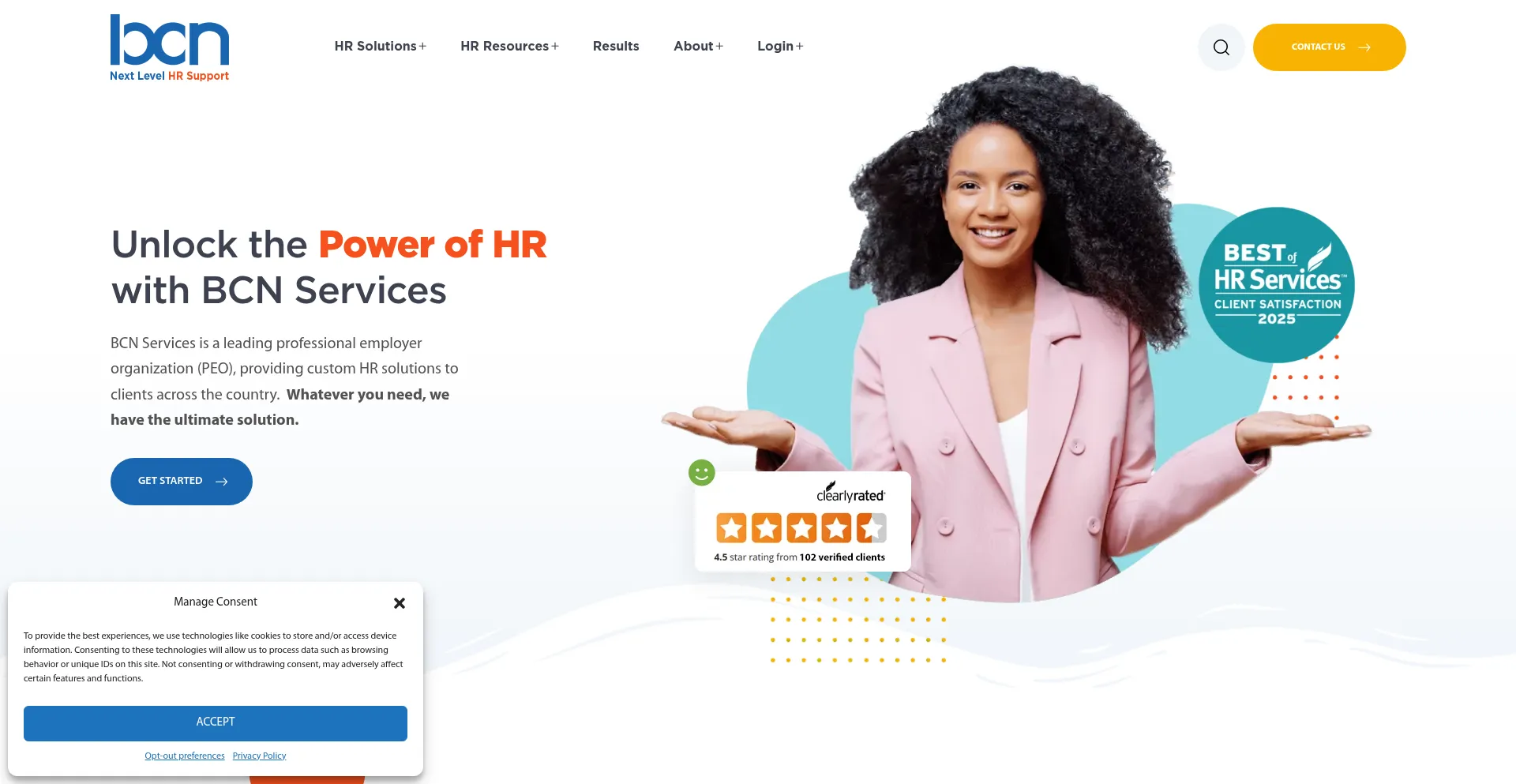 Website screenshot of Bcnservices.com