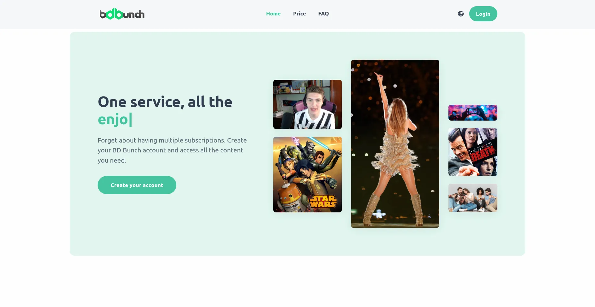 Website screenshot of Bdbunch.com