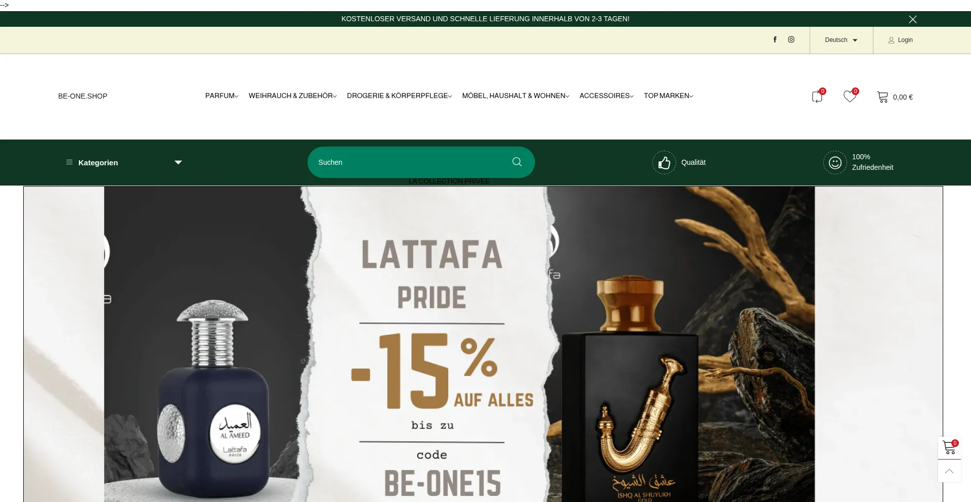 Website screenshot of Be-one.shop