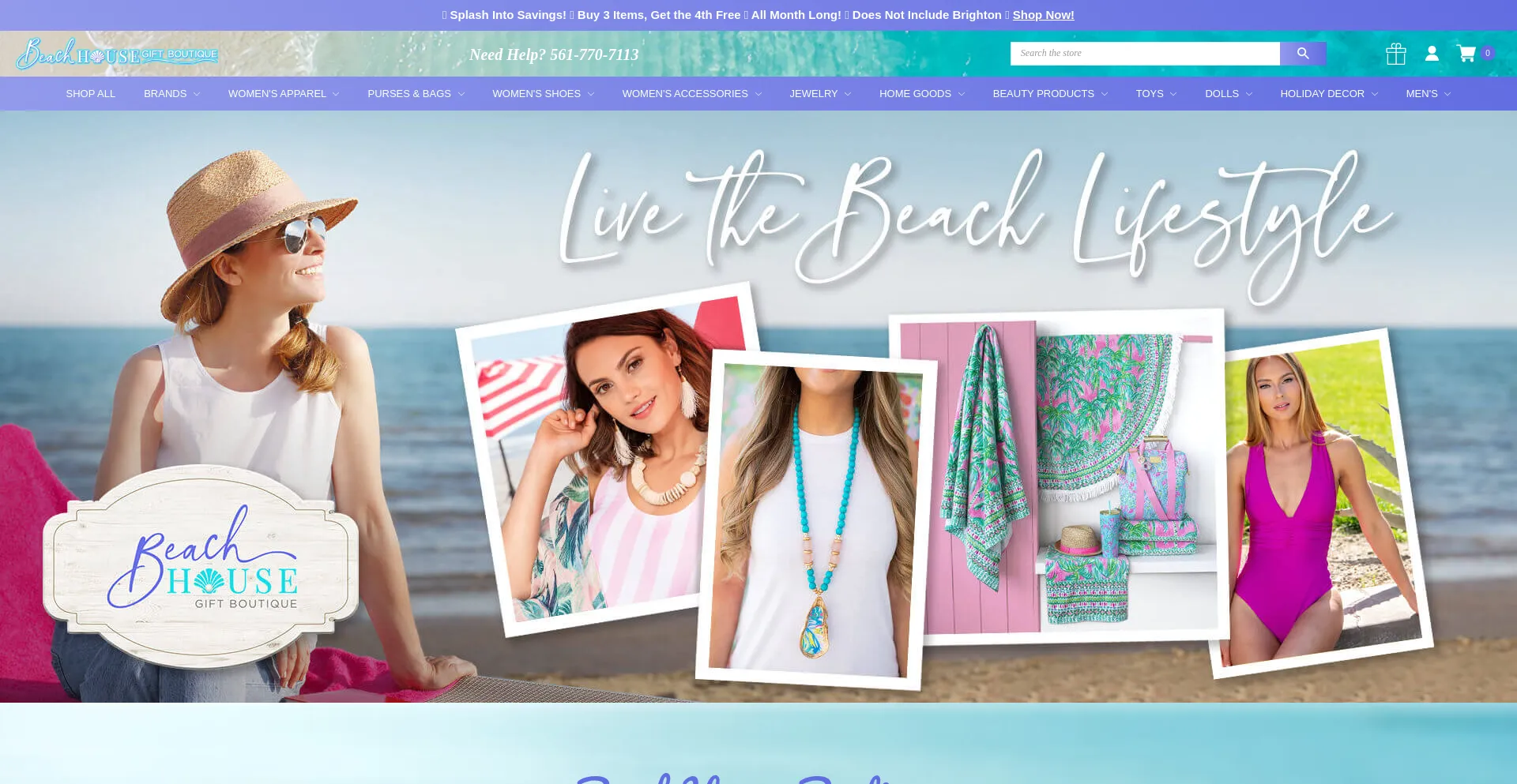 Website screenshot of Beachhousegiftboutique.com