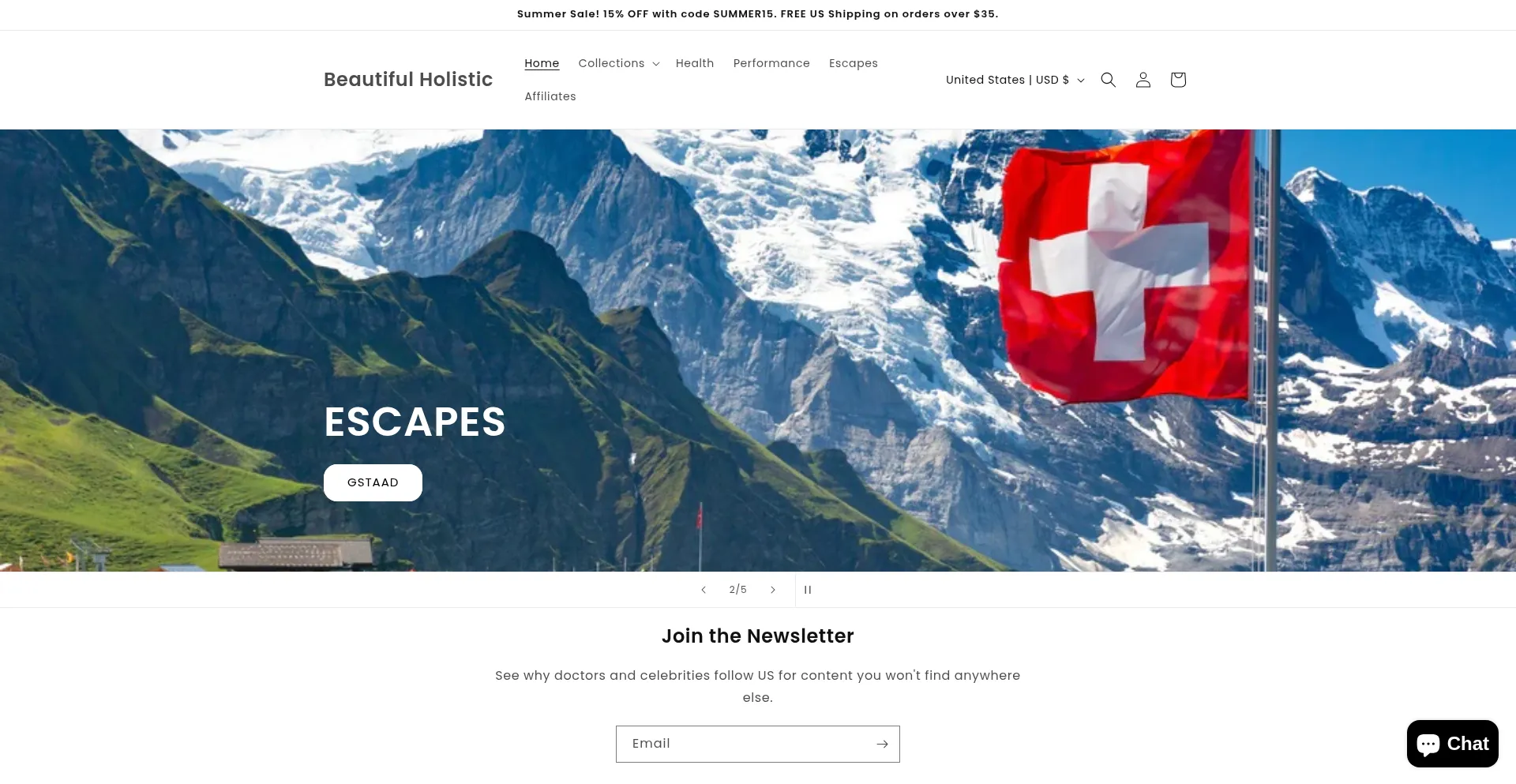 Website screenshot of Beautifulholistic.com