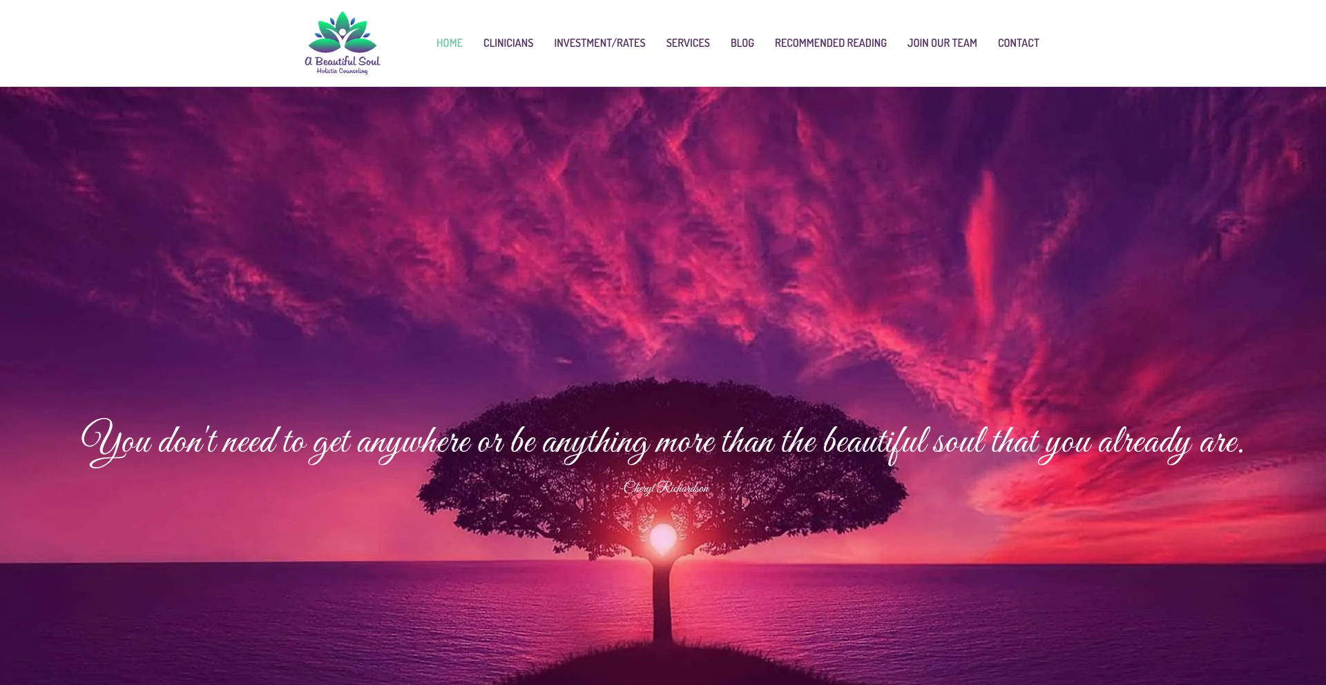 Website screenshot of Beautifulsoulcounseling.com