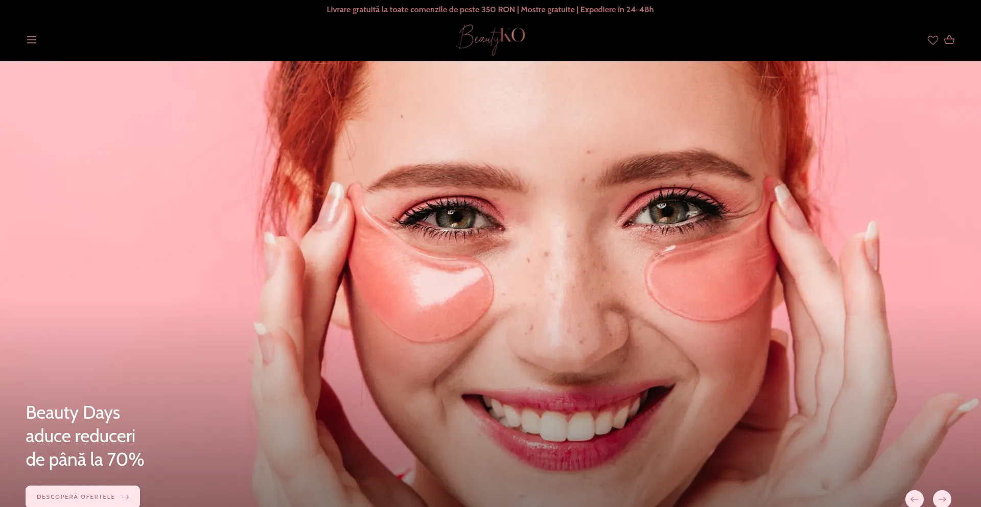 Website screenshot of Beautyko.ro