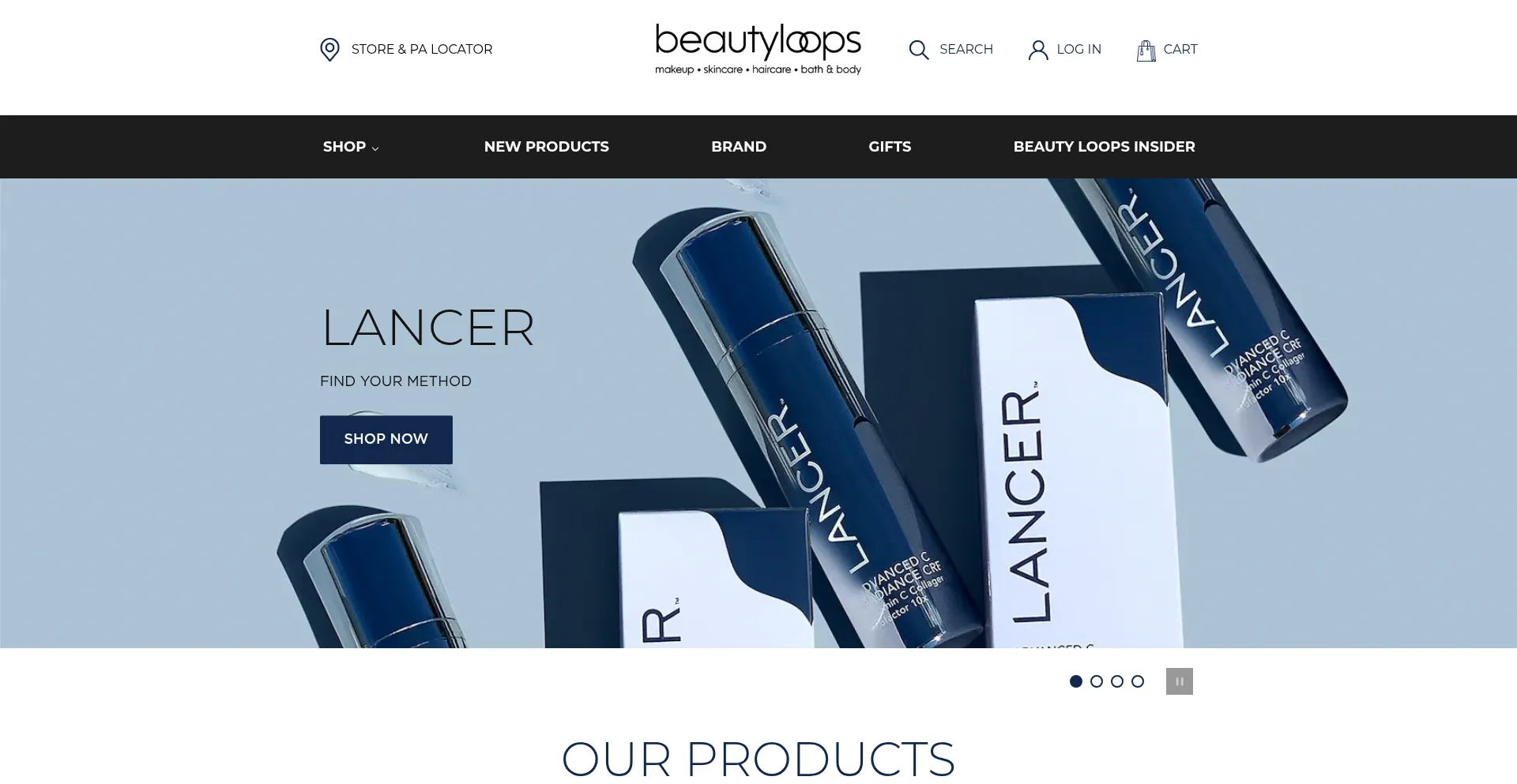 Website screenshot of Beautyloops.com