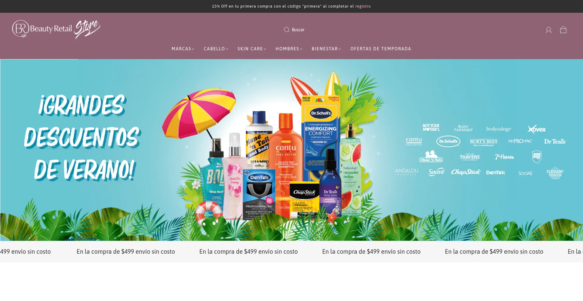Website screenshot of Beautyretail.mx
