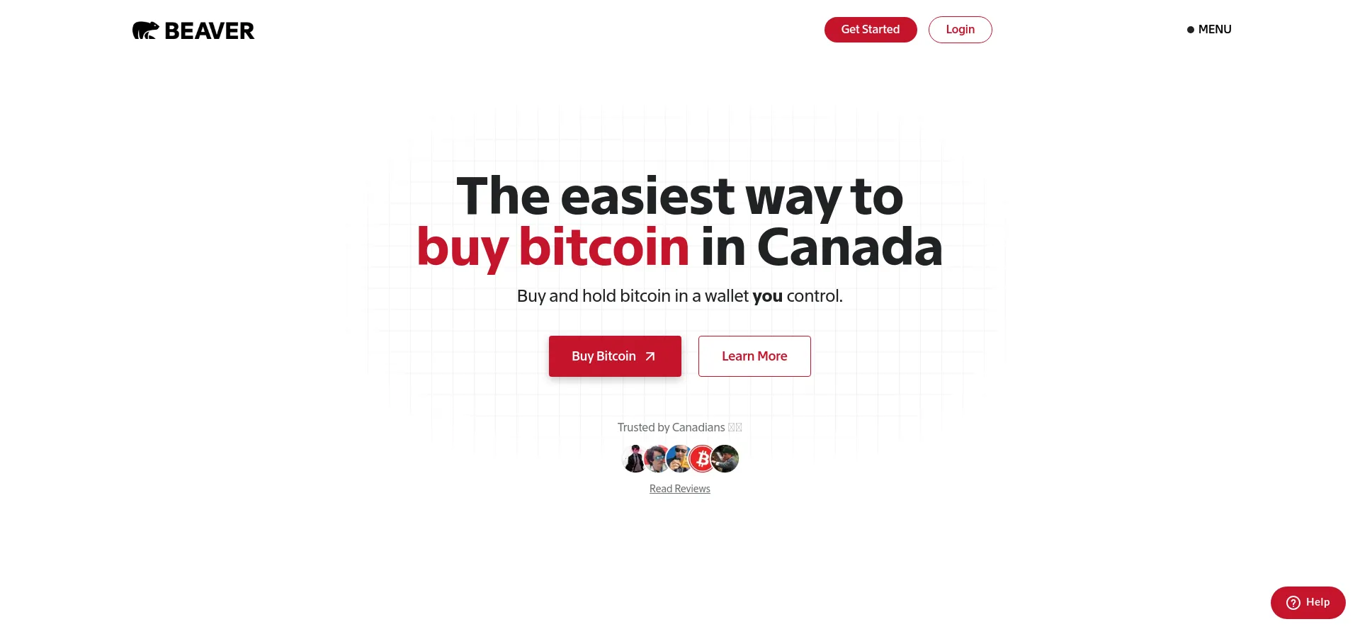 Website screenshot of Beaverbitcoin.com