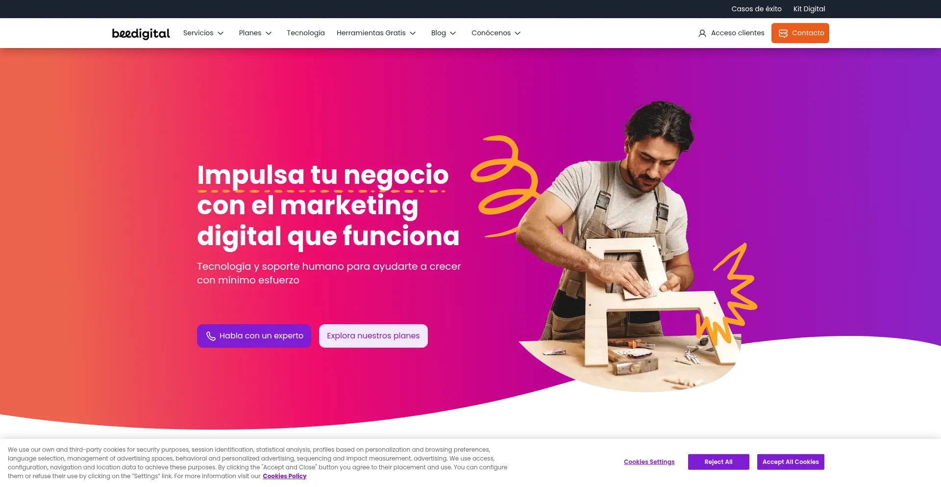 Website screenshot of Beedigital.es