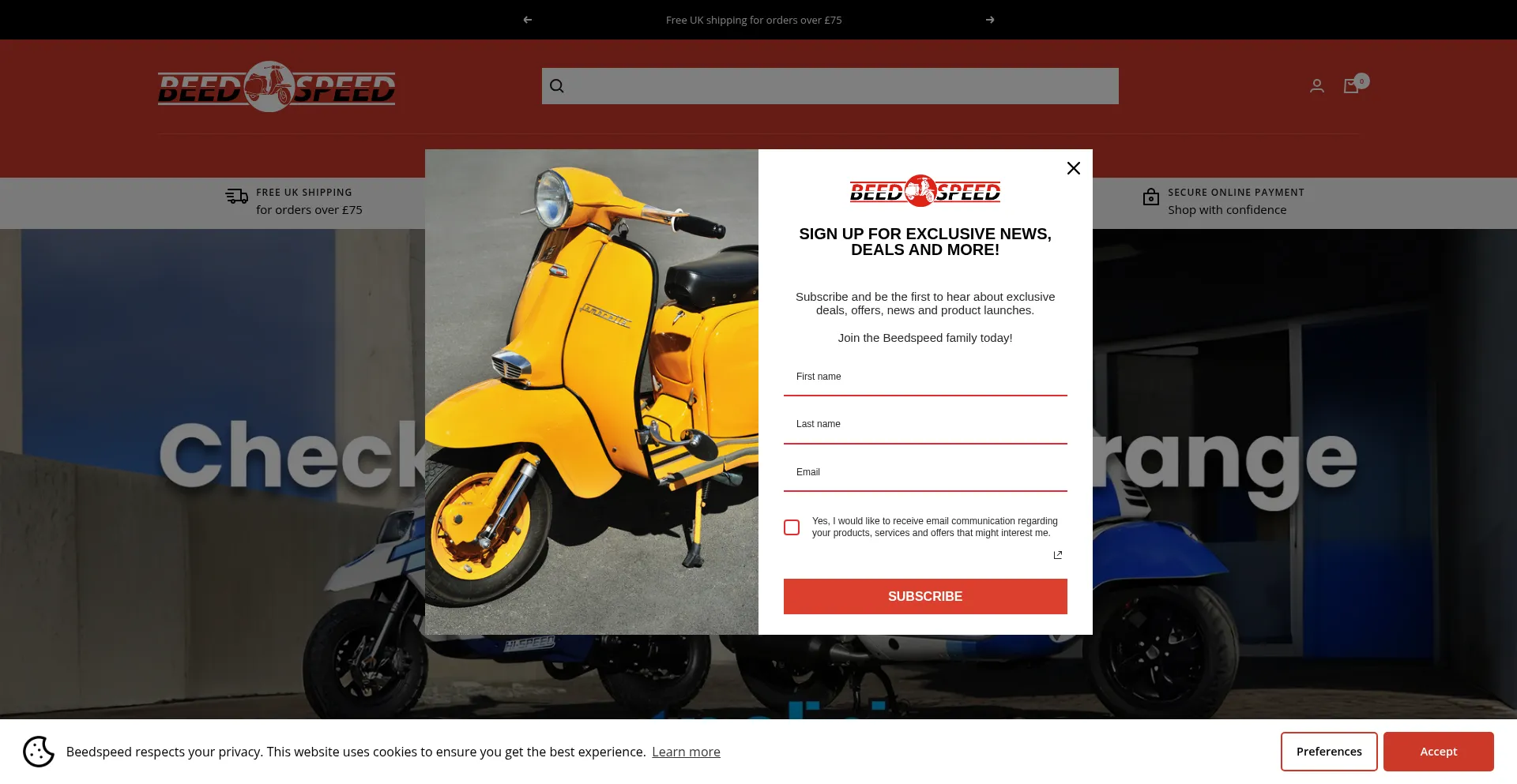 Website screenshot of Beedspeed.com
