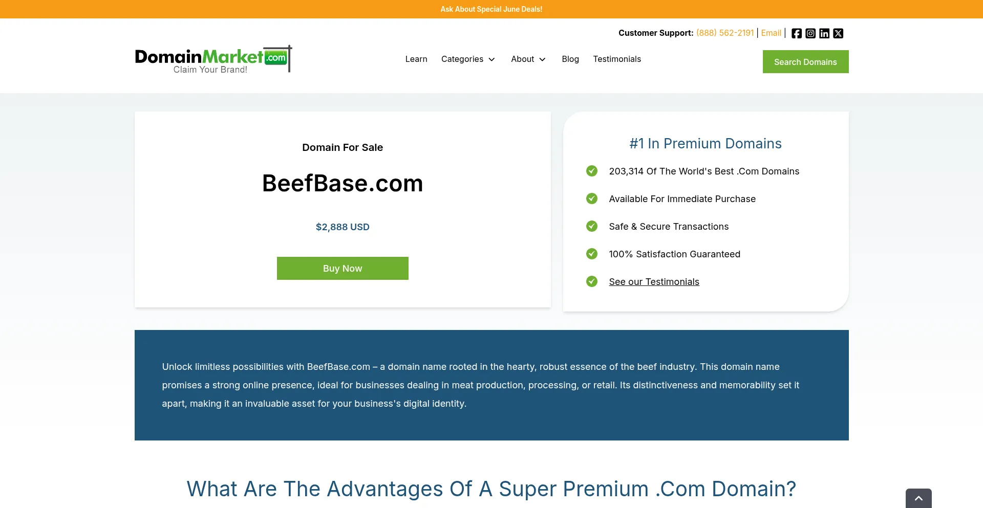 Website screenshot of Beefbase.com