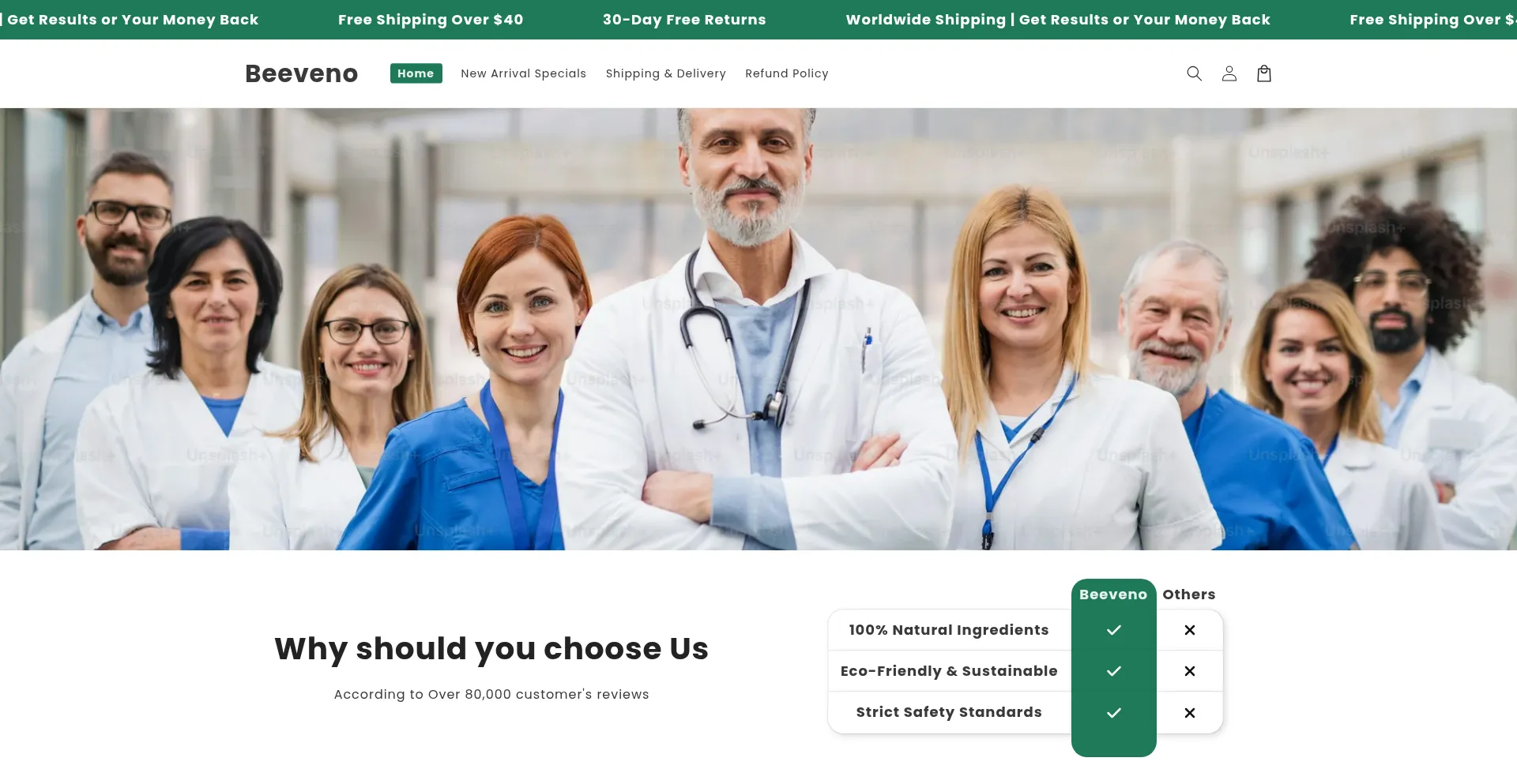 Website screenshot of Beeveno.com