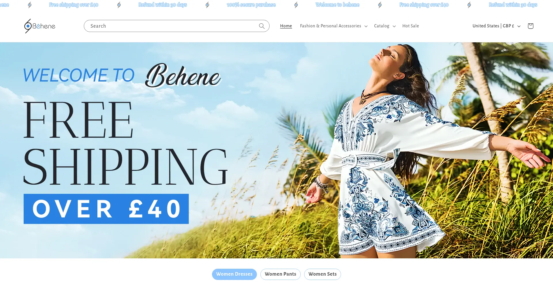 Website screenshot of Behene.com