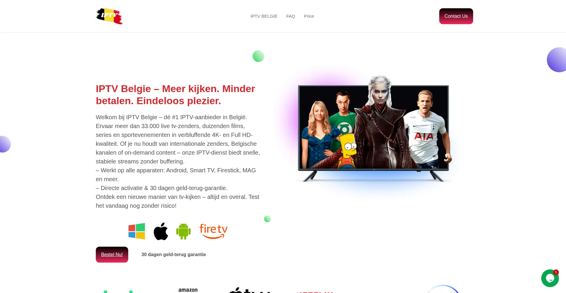 Website screenshot of Belgieiptv.be