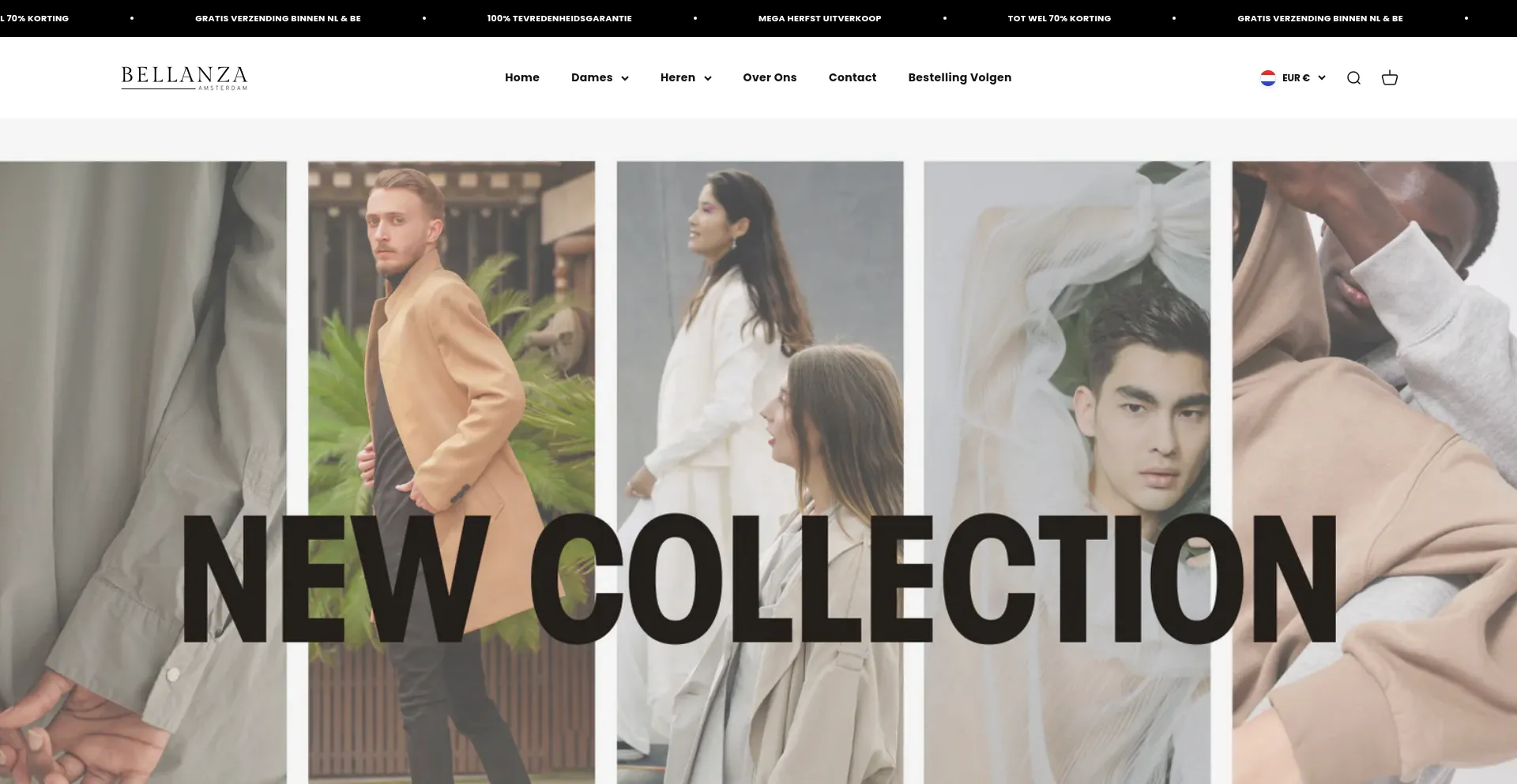 Website screenshot of Bellanza.nl