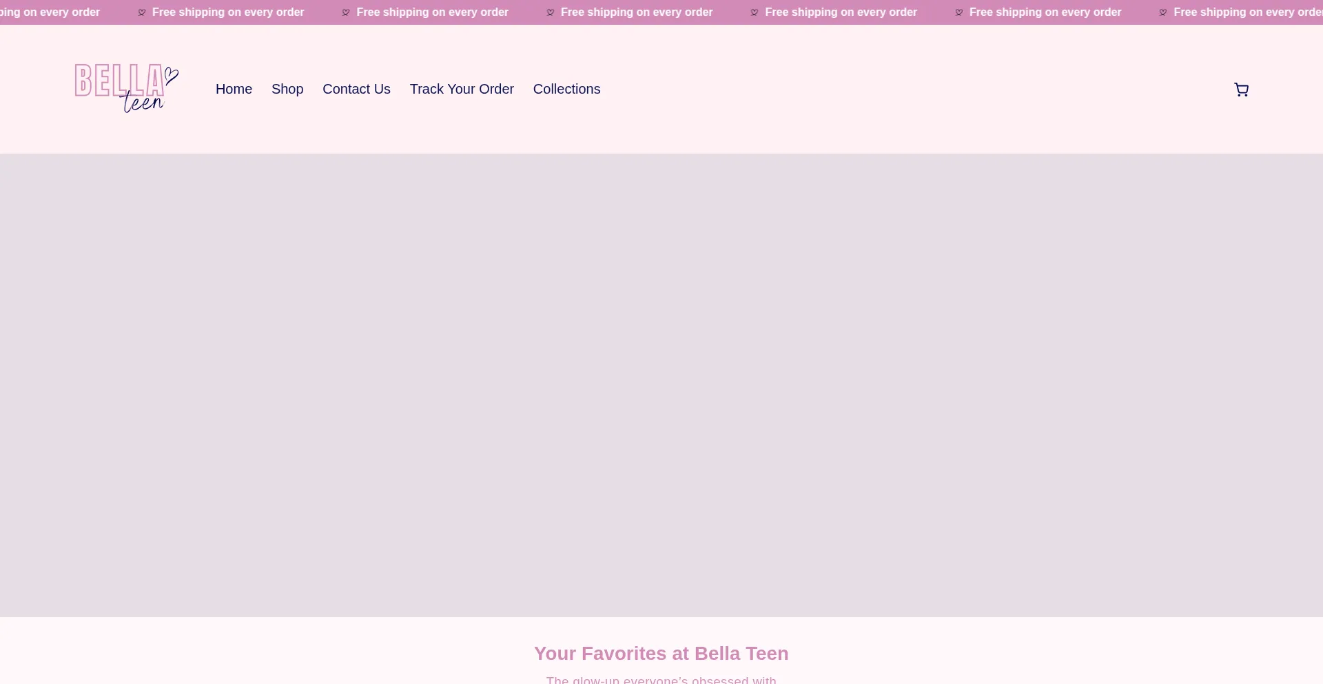 Website screenshot of Bellateenstore.com