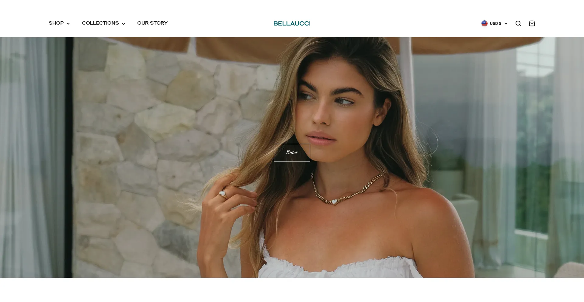 Website screenshot of Bellaucci.com