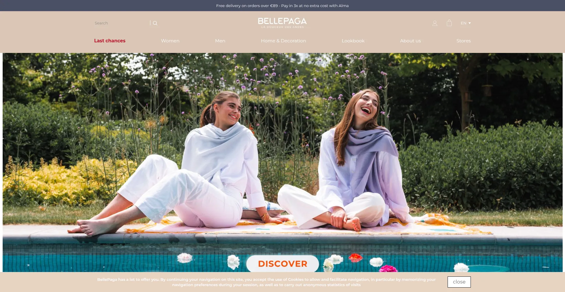 Website screenshot of Bellepaga.com