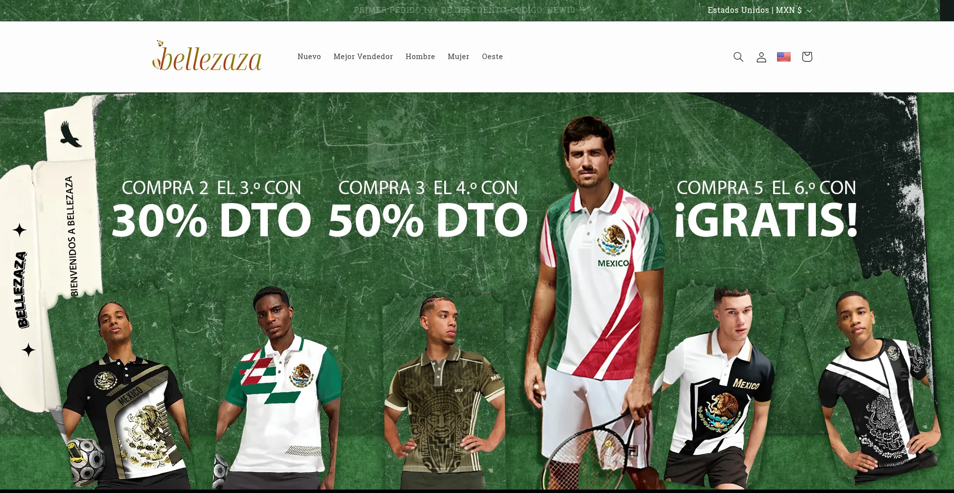 Website screenshot of Bellezaza.com