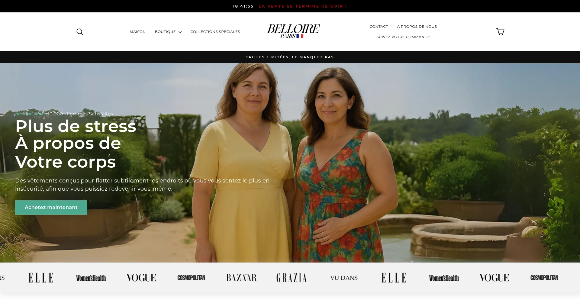 Website screenshot of Belloire-paris.fr