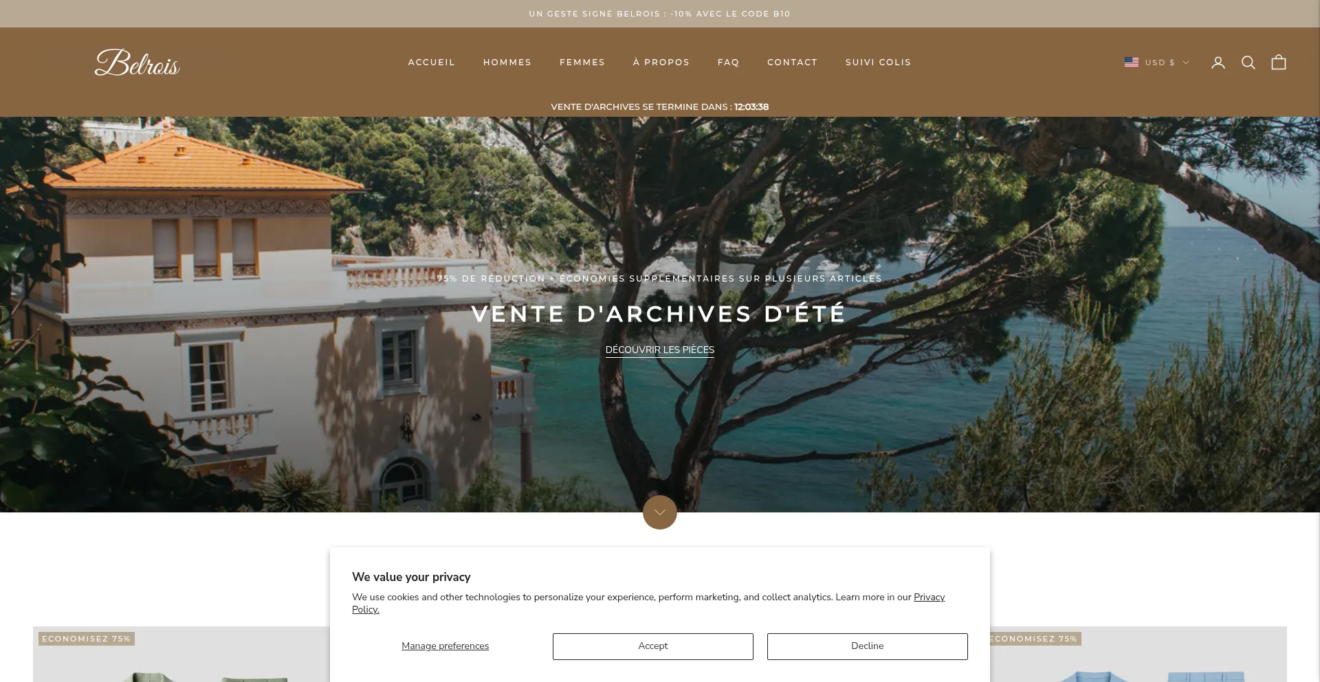 Website screenshot of Belrois.com