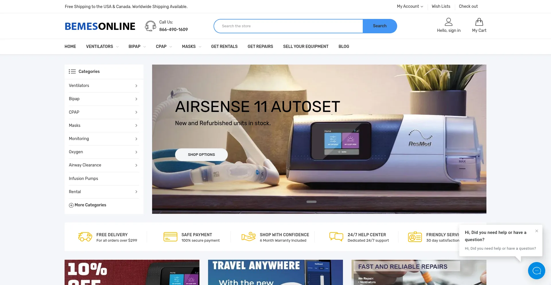 Website screenshot of Bemesonline.com