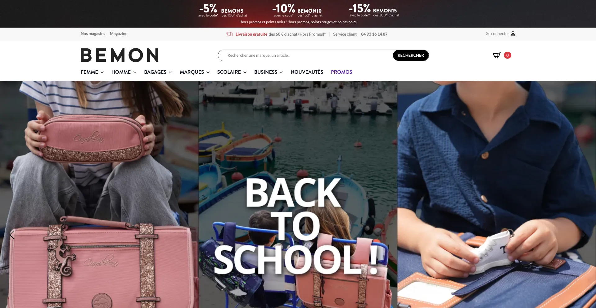 Website screenshot of Bemon.fr