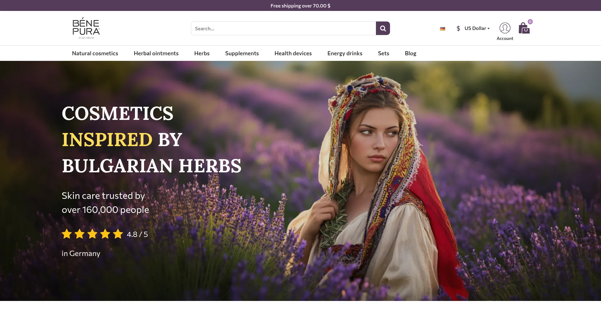 Website screenshot of Benepura.com