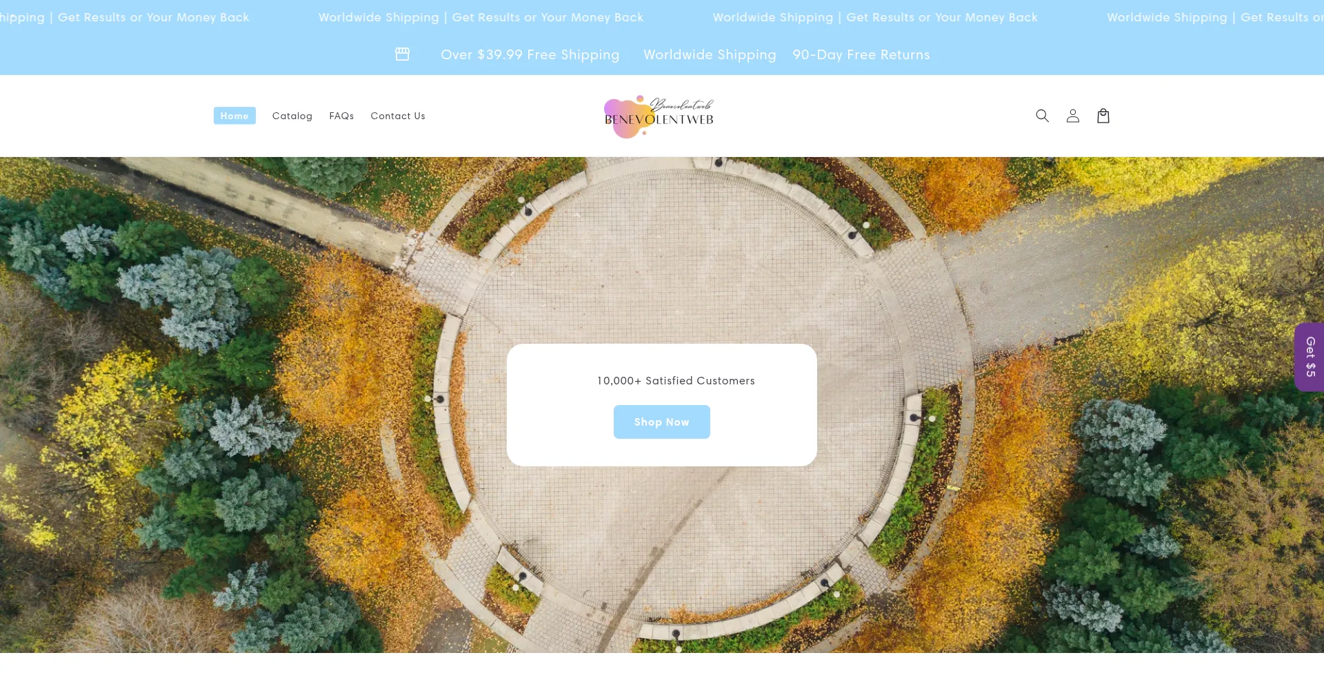 Website screenshot of Benevolentweb.com