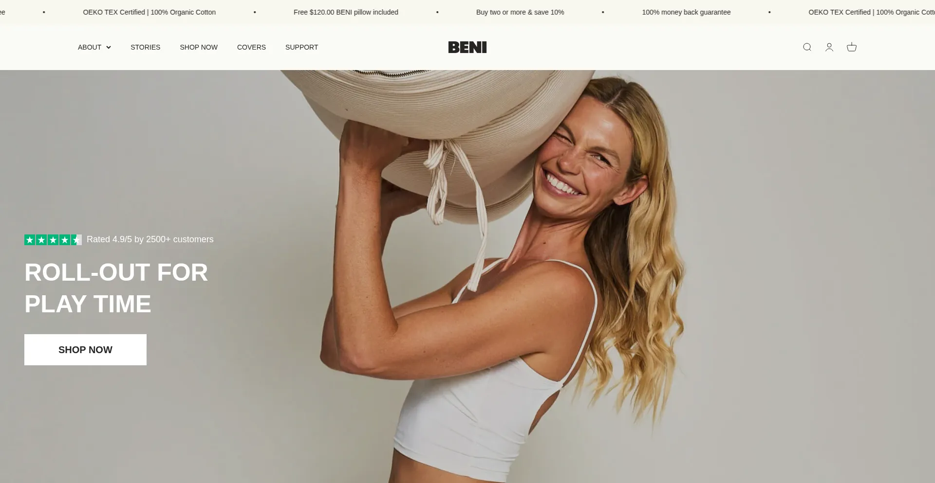 Website screenshot of Benifabrics.com