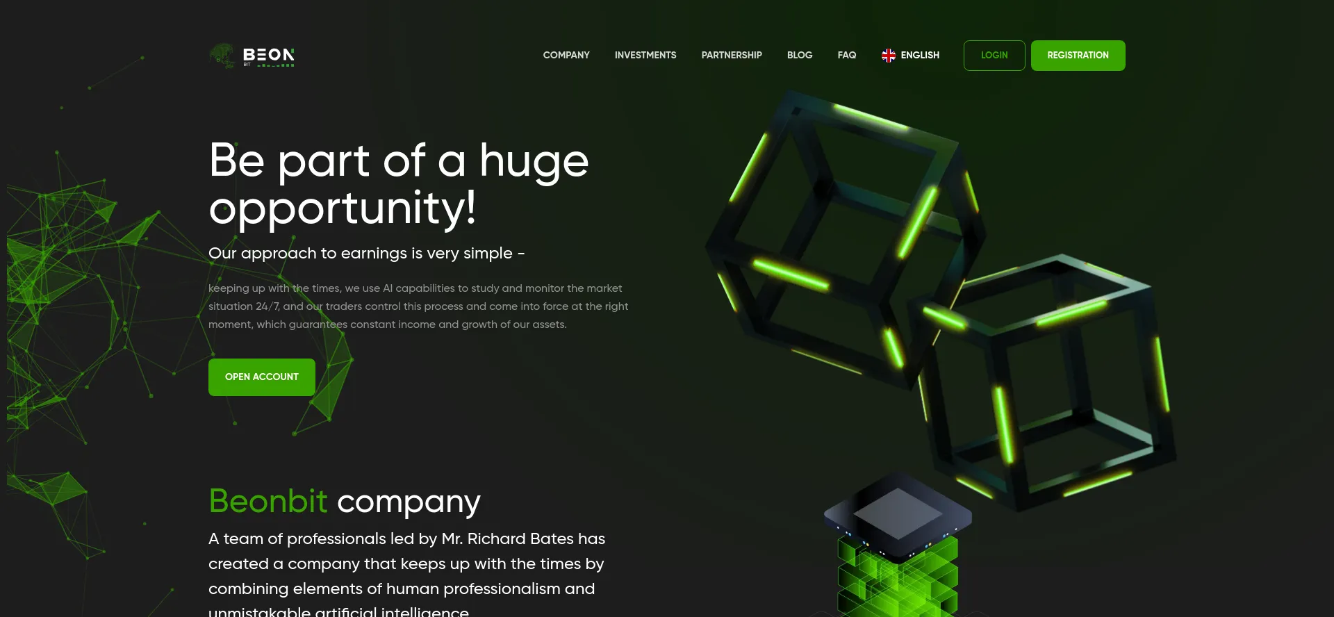 Website screenshot of Beonbit.com
