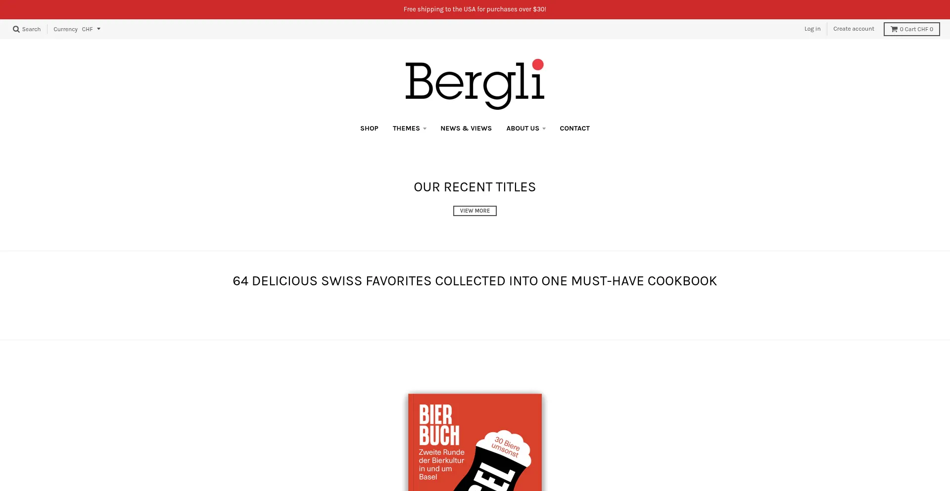 Website screenshot of Bergli.ch