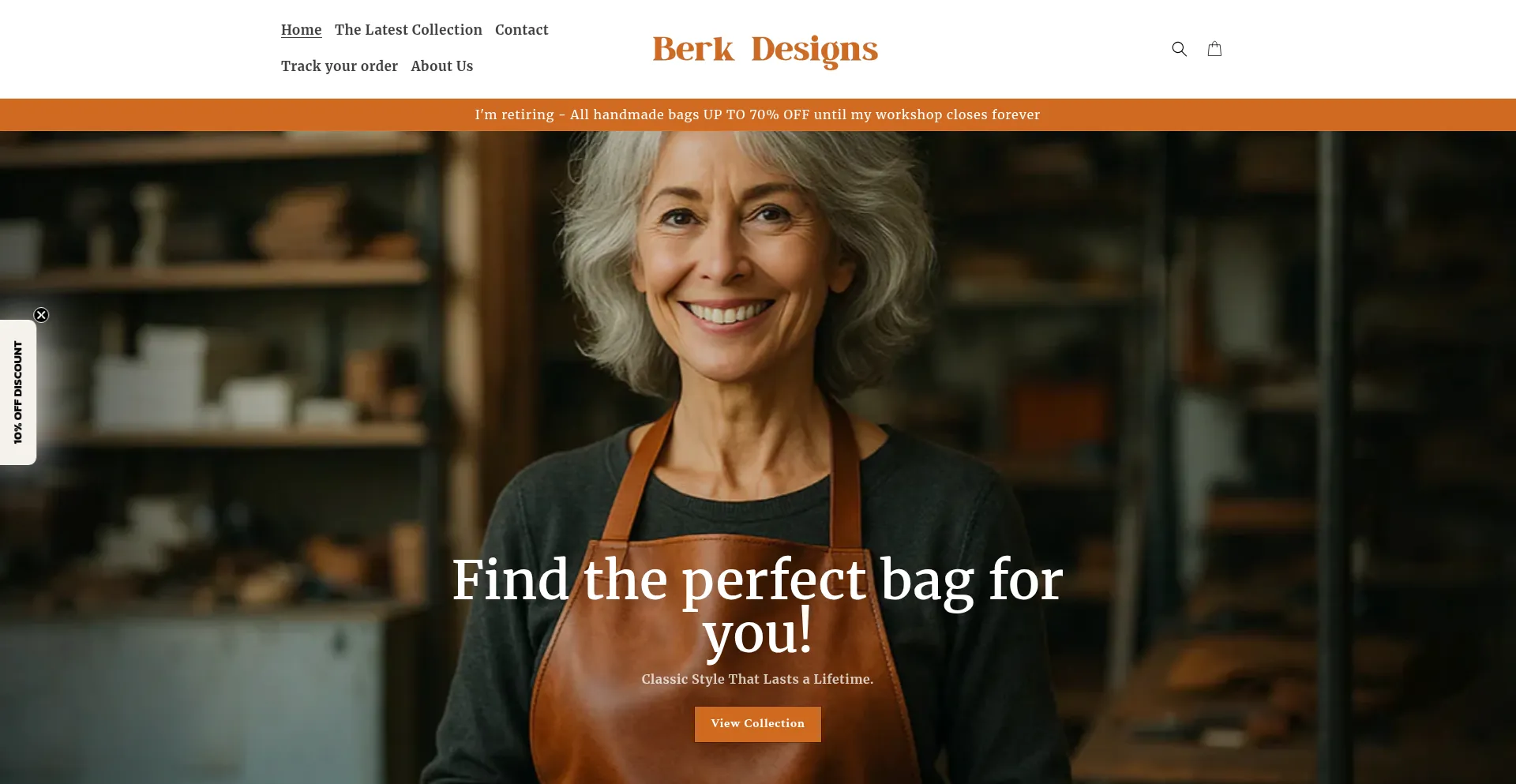 Website screenshot of Berk-designs.com