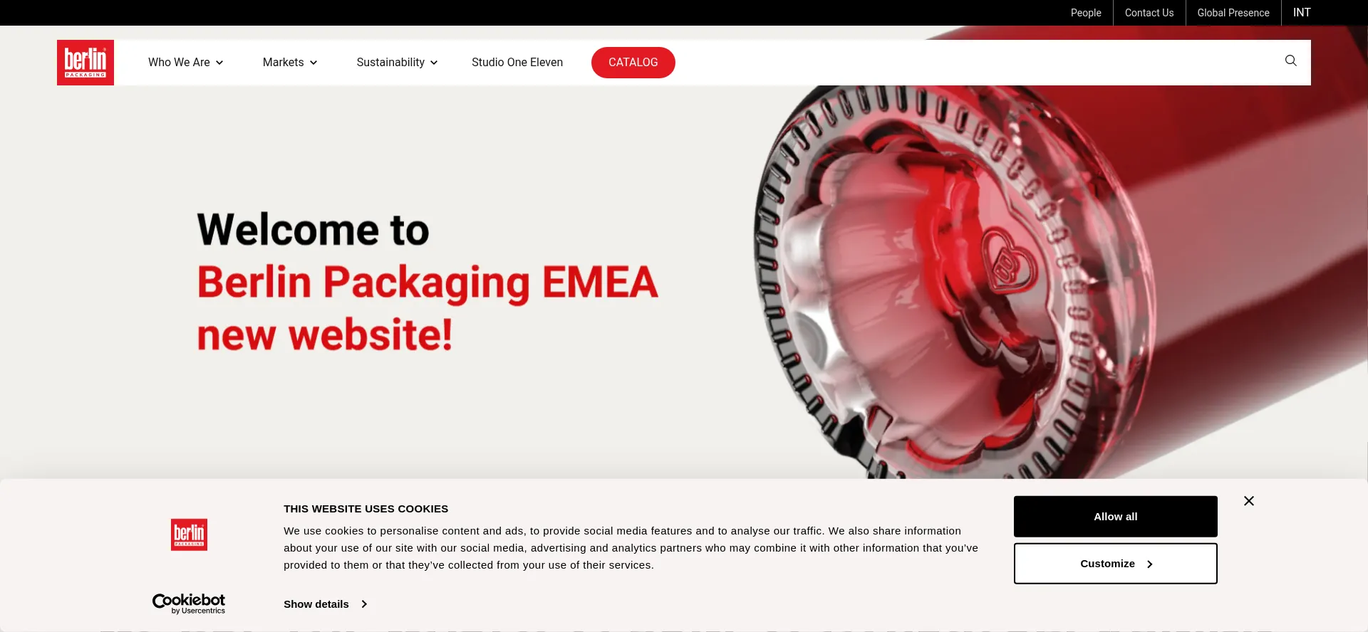 Website screenshot of Berlinpackaging.eu